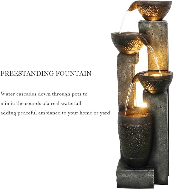 40''H 4-Tier Outdoor Garden Water Fountain