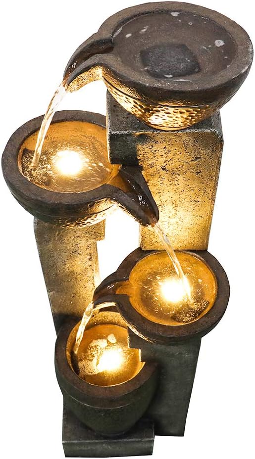 40''H 4-Tier Outdoor Garden Water Fountain