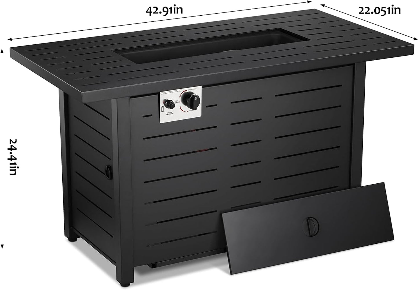 43 Inch Propane Fire Pit Table, 50000 BTU Outdoors Gas