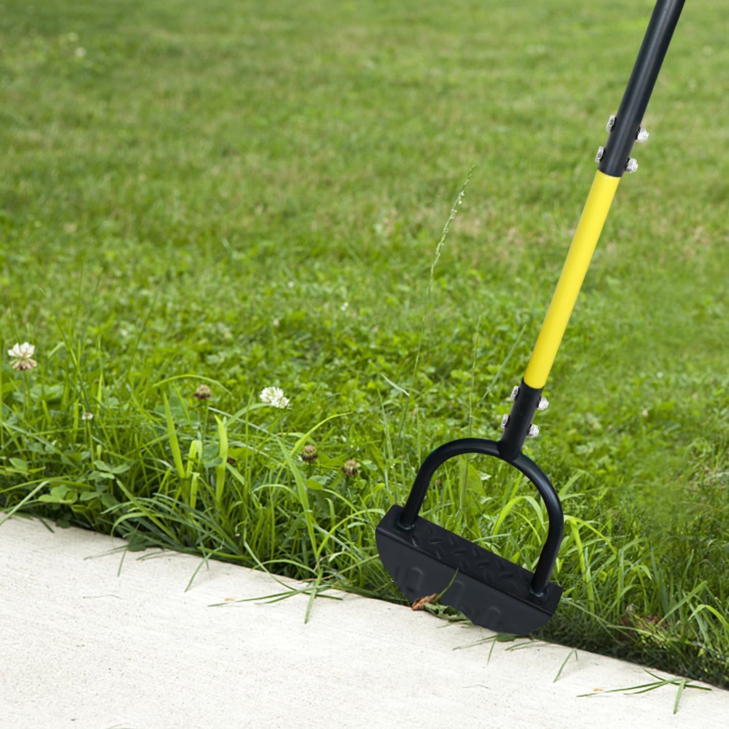 Half Moon Edger, Saw-Tooth Garden Edger Hand with Steel Long Handle