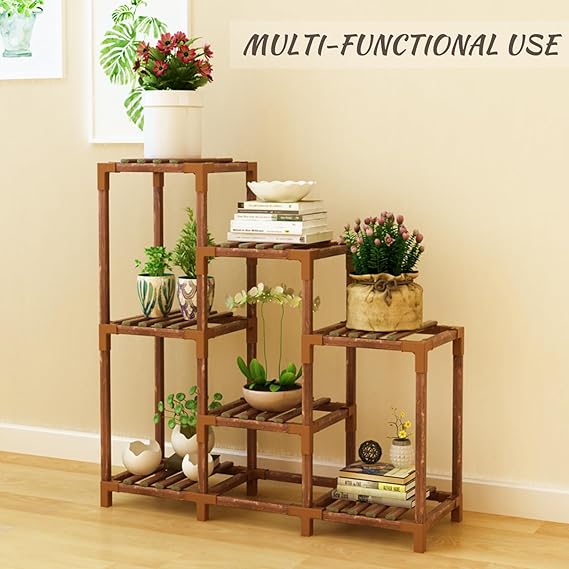 Plant Stand Indoor, 3-Tier Outdoor Wood Plant Stand