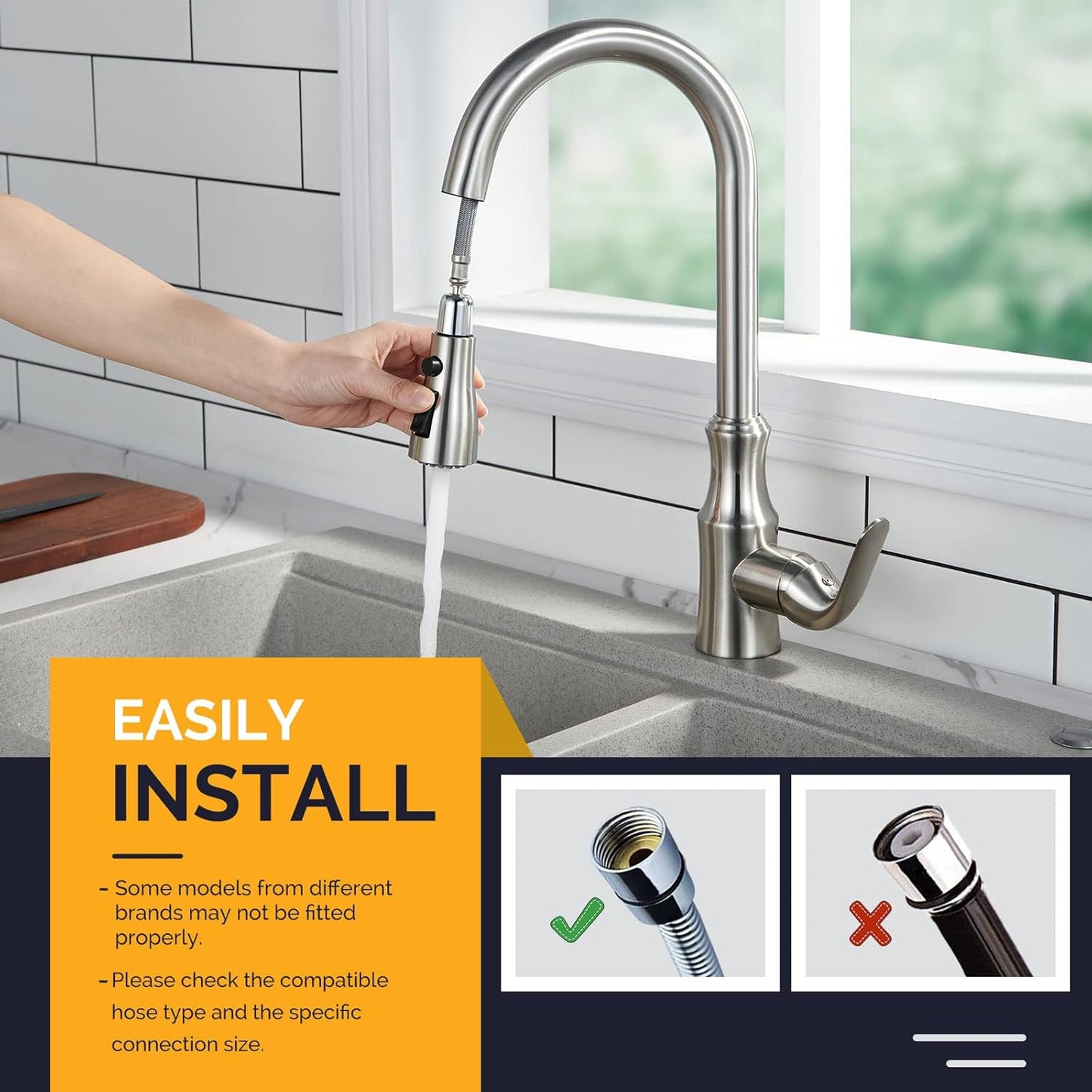 Kitchen Faucet Head Replacement, Sink Faucet Sprayer Attachment