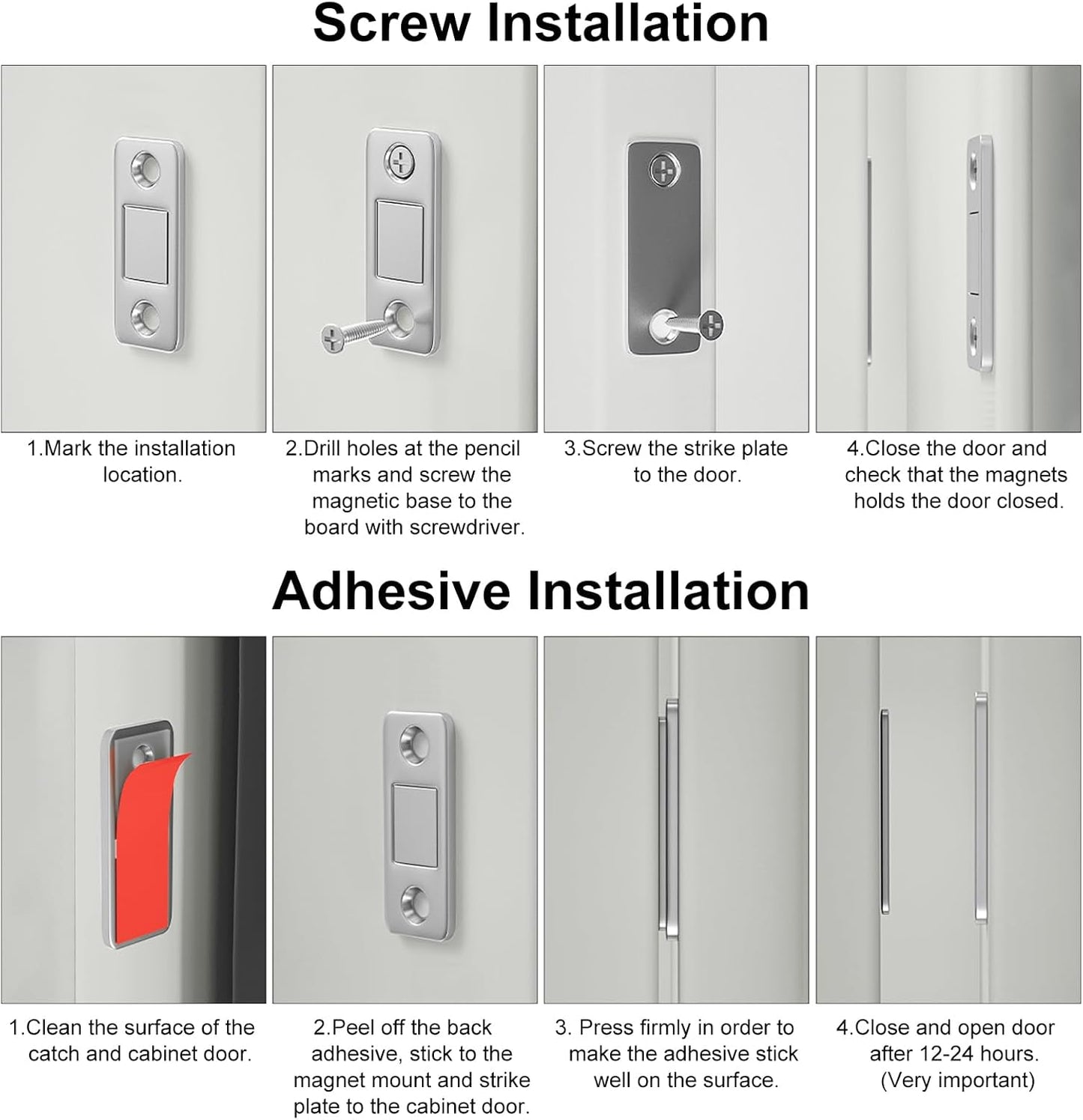Cabinet Magnetic Catch Ultra Thin Cabinet Door Magnetic (4 Pack)