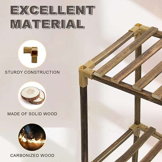 Plant Stand Indoor, 3-Tier Outdoor Wood Plant Stand
