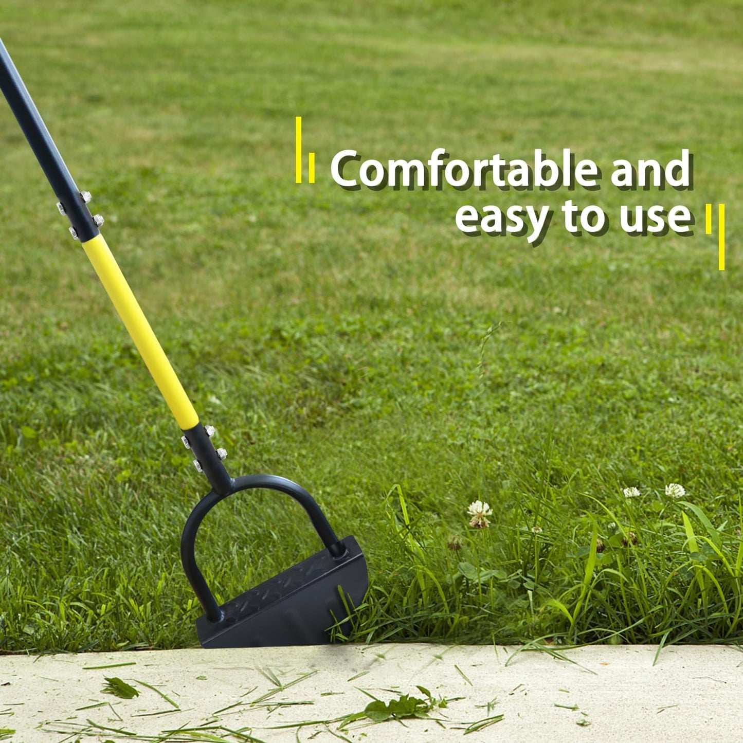 Half Moon Edger, Saw-Tooth Garden Edger Hand with Steel Long Handle