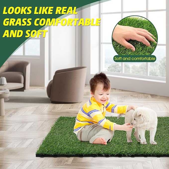 9 Pack 12" × 12" Artificial Grass Tiles