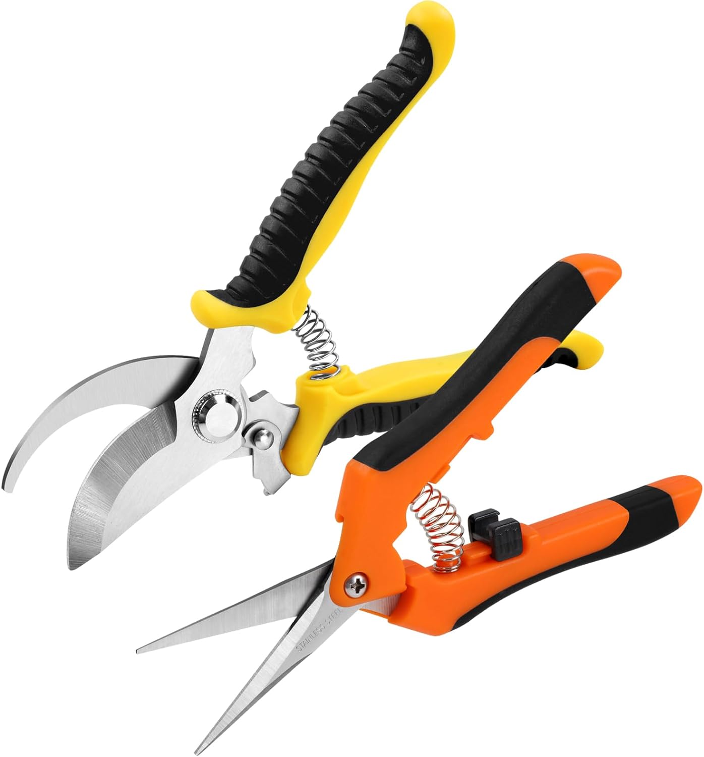 2 Pack Pruning Shears, Gardening Tools Scissors with Soft Grip Handle