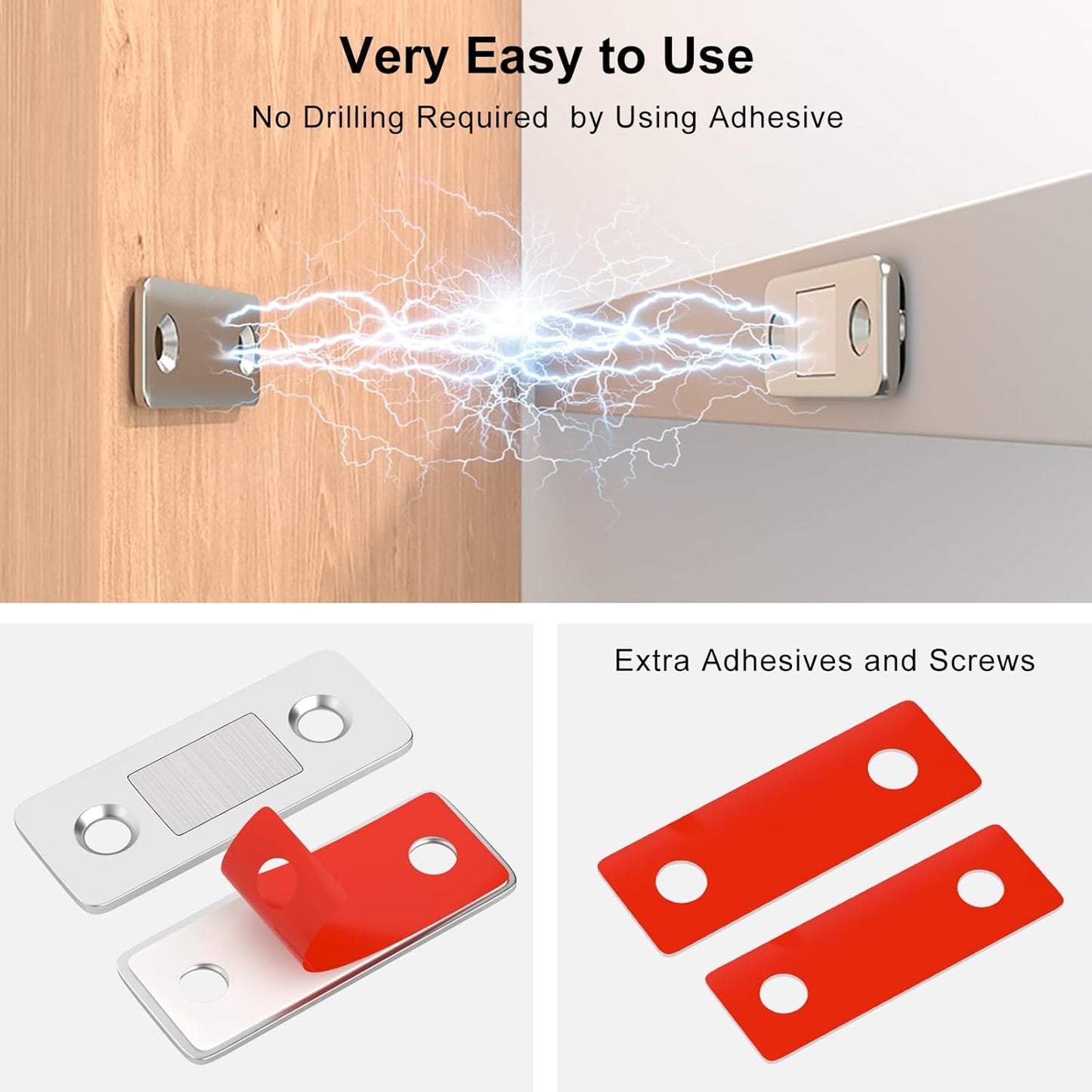 Cabinet Magnetic Catch Ultra Thin Cabinet Door Magnetic (4 Pack)