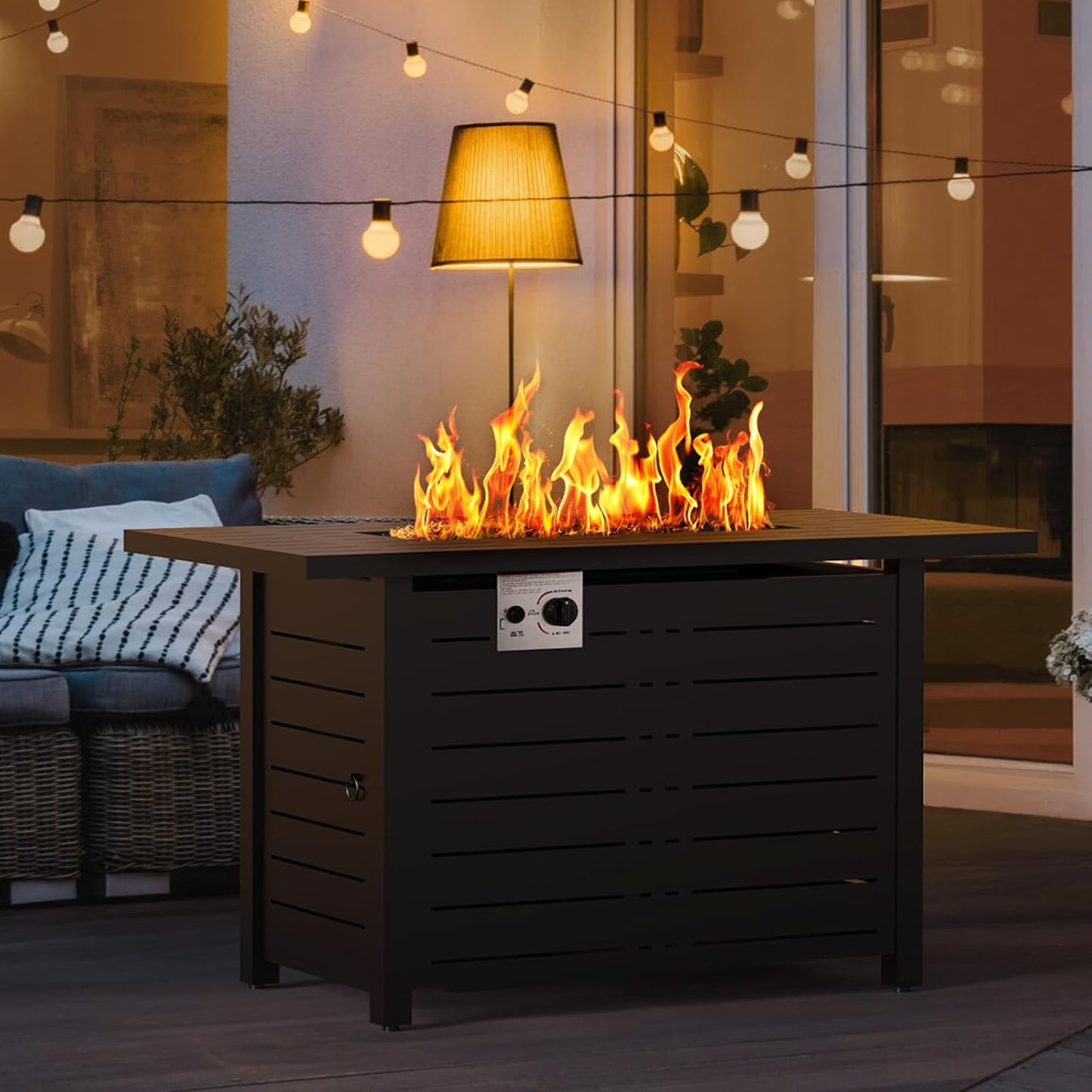 43 Inch Propane Fire Pit Table, 50000 BTU Outdoors Gas