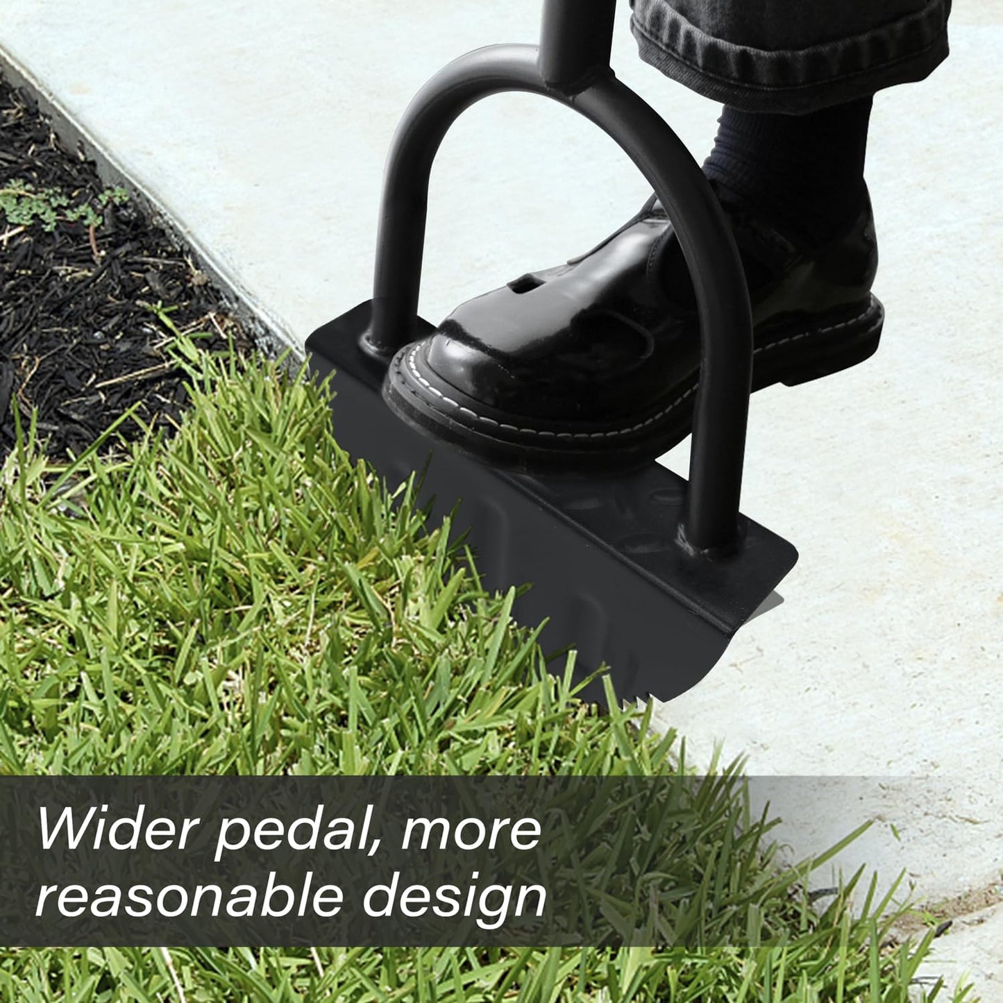 Half Moon Edger, Saw-Tooth Garden Edger Hand with Steel Long Handle