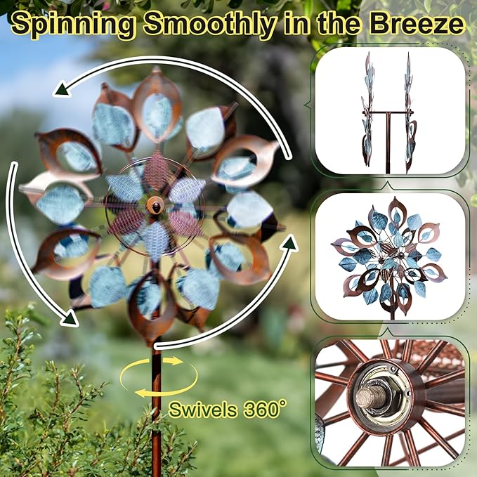 Metal Large Wind Spinner & Sculptures 84 Inch
