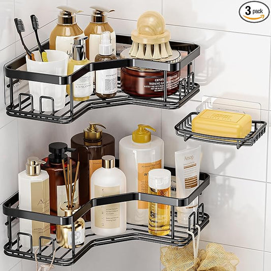 Shower Caddy Organizer, 3-Pack Corner Shower Caddy Organizer Shelves